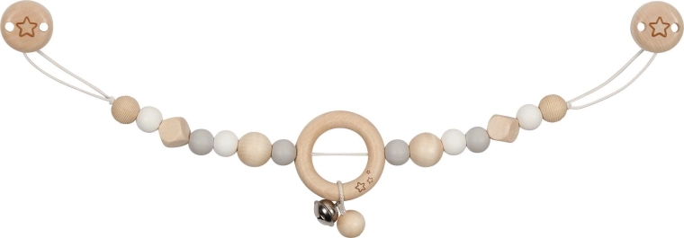 Goki ketting voor kinderwagen ster grijs met clips - 1 stuk