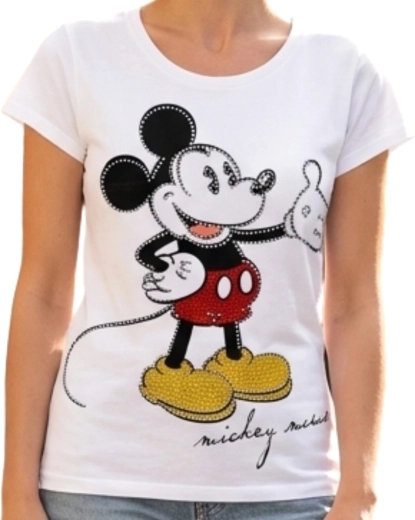 Wit katoenen T-shirt met Mickey
