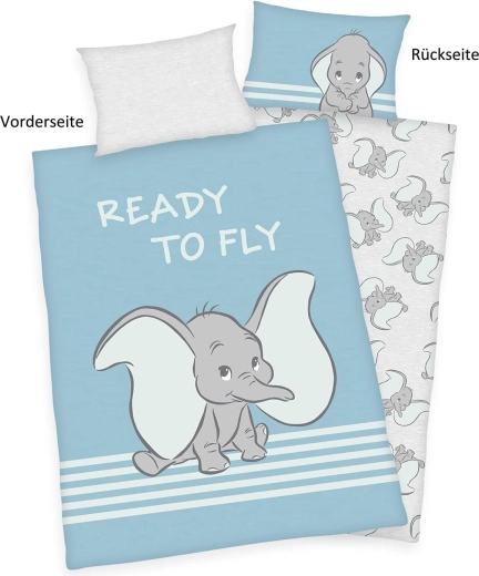 Disney Dumbo omkeerbaar kinderbeddengoed 100 × 135 cm + 40 × 60 cm
