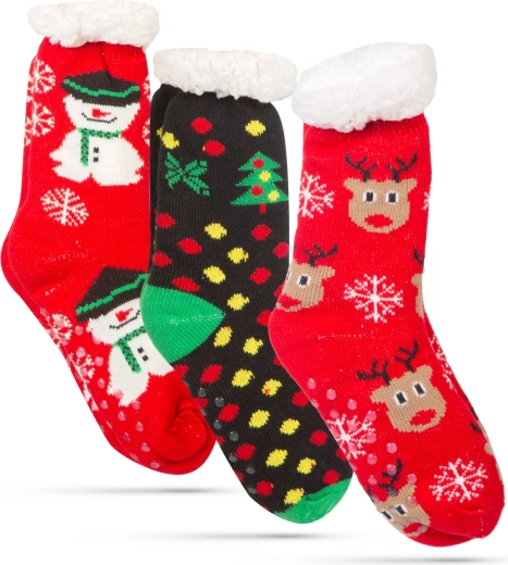 Kerst-antislip-thermosokken voor volwassenen – 1 stuk