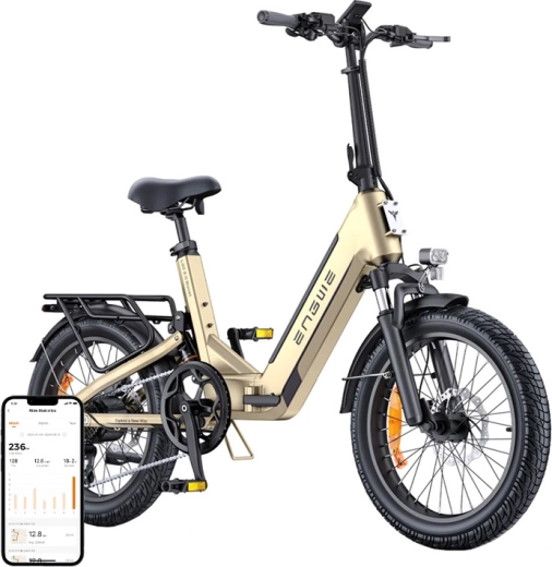 Engwe L20 3.0 Boost opvouwbare elektrische fiets 250 W 16" goud