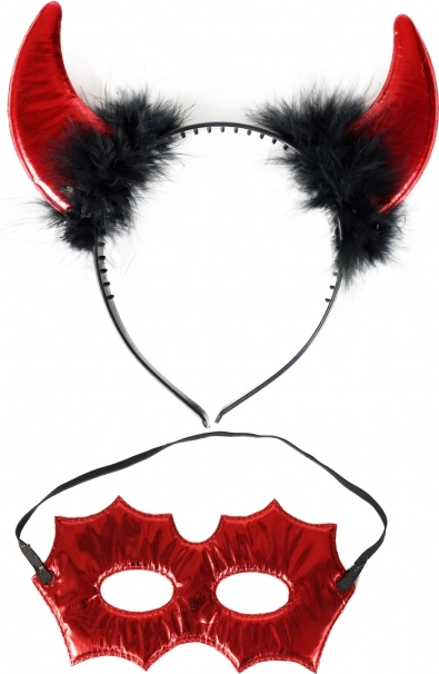 Duivelse diadeem en rood masker – kostuumset