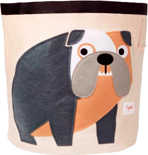 3 Sprouts opbergmand voor speelgoed Bulldog Grey