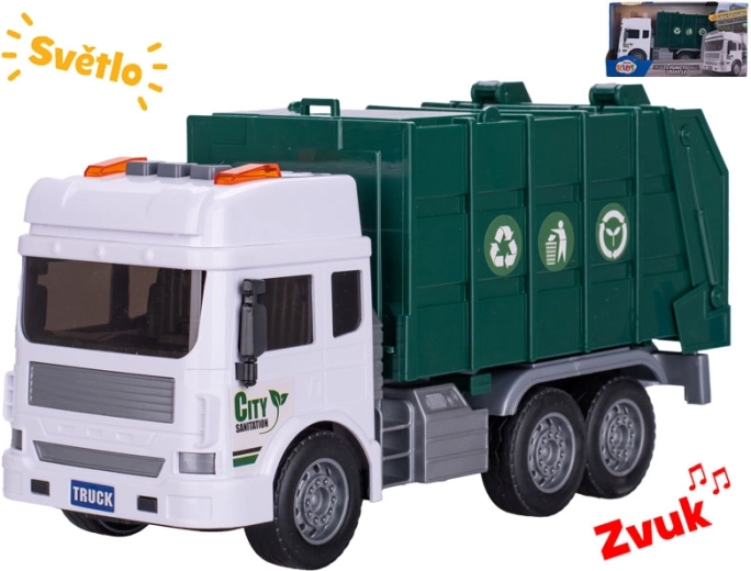 Vuilniswagen met licht en geluid op frictieaandrijving 28 cm