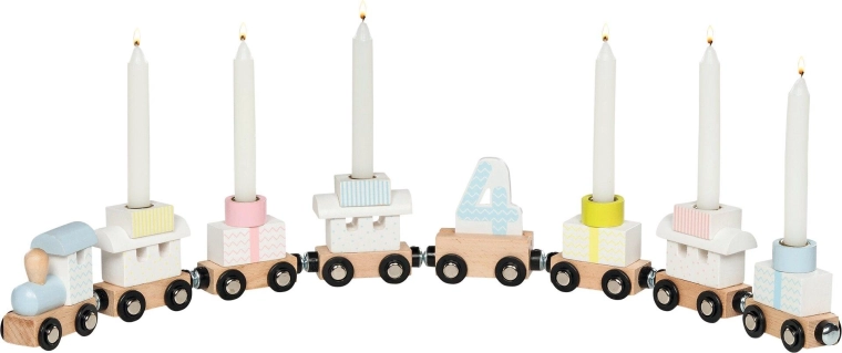 Magnetische verjaardagstrein met kaarsjes en verwisselbare cijfers 1–6