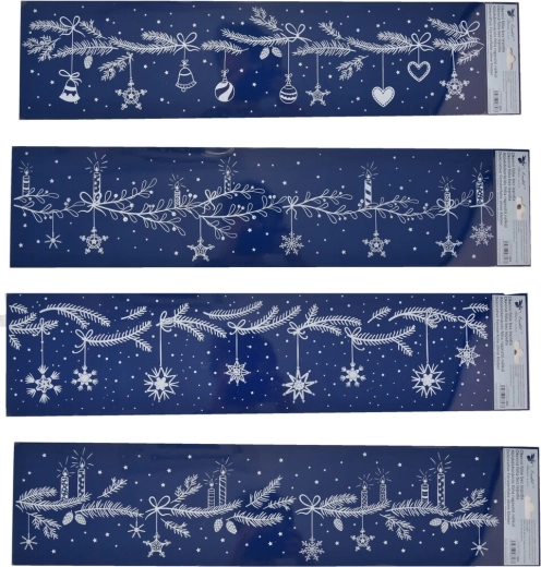 Kerst raamfolie takjes 64 × 15 cm (4 varianten)