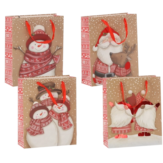 Kerstcadeauzak Świąteczne Postacie 30 × 42 × 12 cm