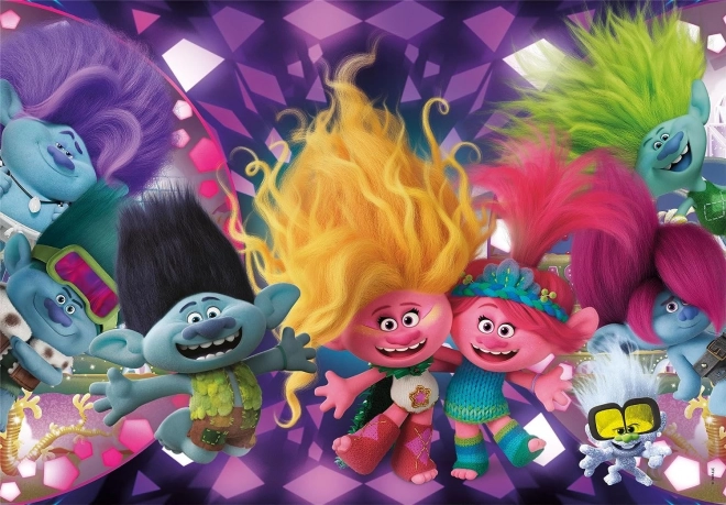Clementoni brilliant puzzel Trolls 3 (104 stukjes)