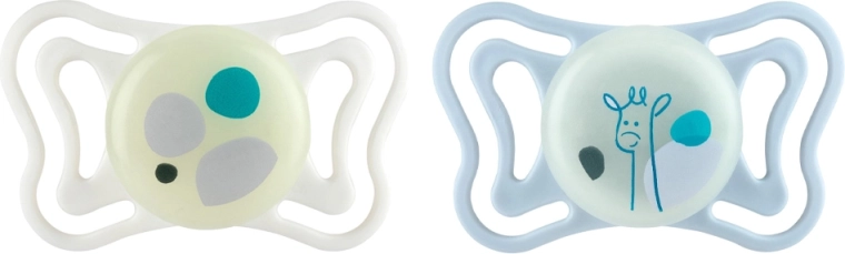 Chicco PhysioForma Light siliconen orthodontische fopspenen neutraal 2–6 m, 2 stuks