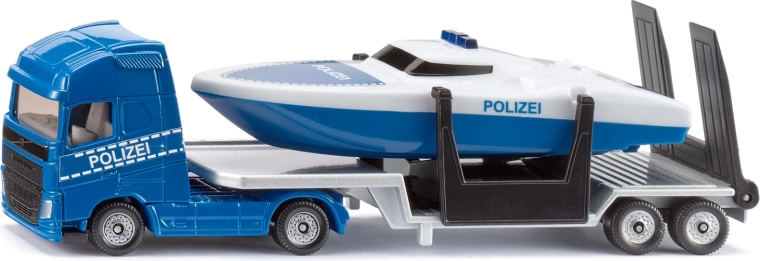 Siku Super trekker Volvo met aanhanger en politieboot (1:87)