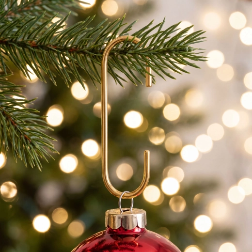 Minihaakjes voor kerstversieringen, goudkleurig - 100 stuks