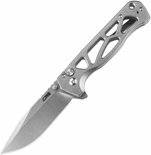 CJRB Chord Steel tactisch zakmes 8,8 cm, stonewash, volledig staal
