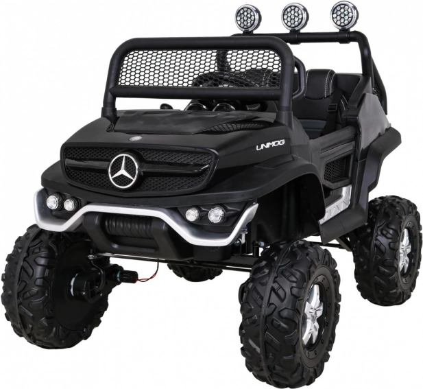 Elektrische kinderauto Mercedes Benz Unimog 4x4 zwart