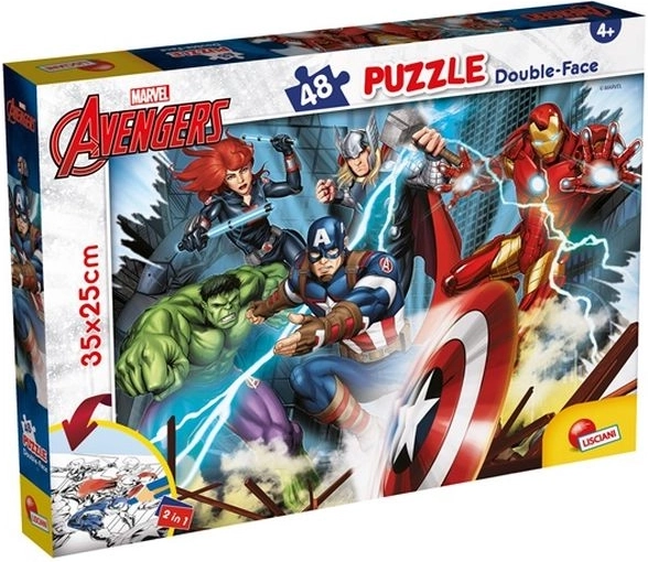 Lisciani Marvel Avengers dubbelzijdige puzzel 48 stukjes