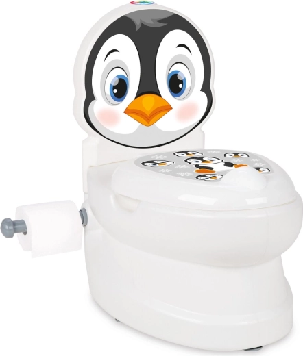 Kinderpotje JAMARA Pinguïn met doorspoelgeluid en toiletpapierhouder
