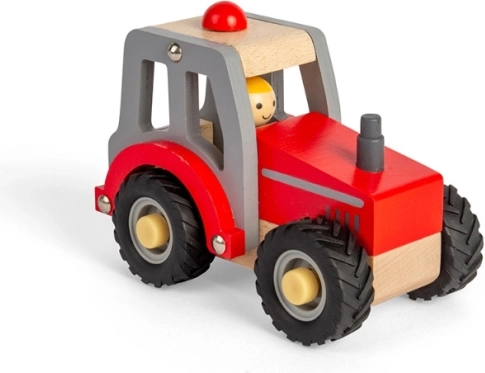 Houten tractor Bigjigs Toys rood