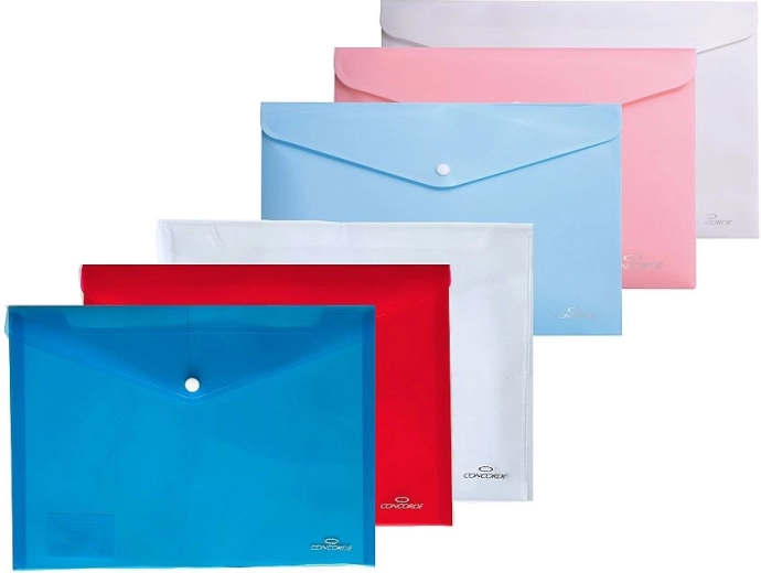 Documentenmappen met drukknoop A5 – mix kleuren