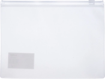 Transparante map met rits voor documenten