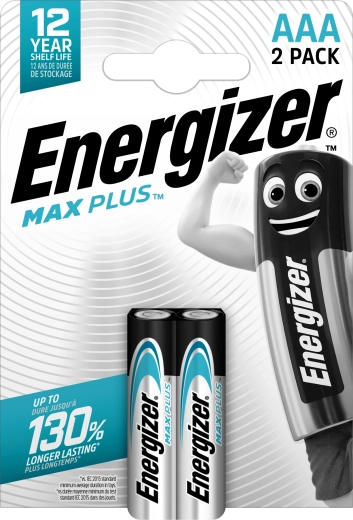 Energizer Max Plus alkaline batterijen AAA - 2 stuks