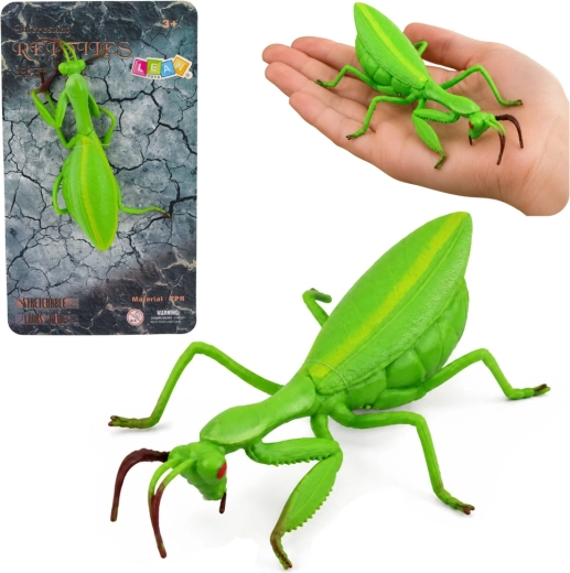 Rubberen realistische figuur van een groene bidsprinkhaan 18 cm