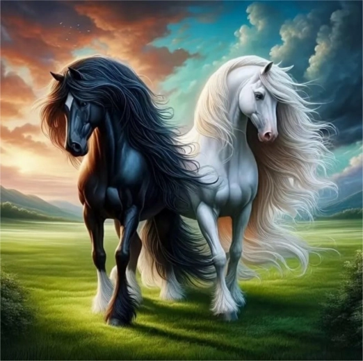 Diamantschilderen zwart-wit 30 × 40 cm