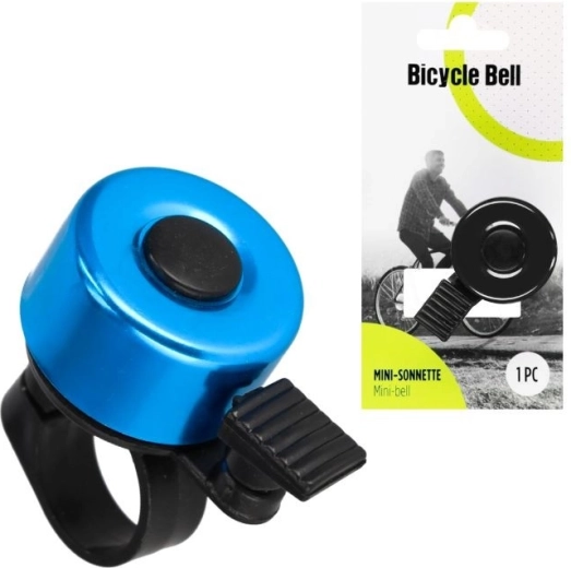Metalen fietsbel mini (blauw of zwart) - 1 stuk