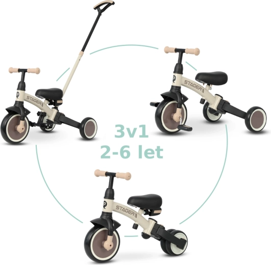 Qplay driewieler Stager 3-in-1 bruin