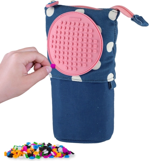Pixie Crew pop-up etui blauw met witte stippen
