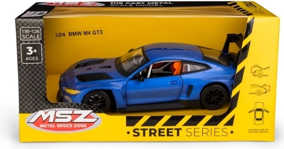 MSZ BMW M4 GT3 blauw metalen automodel 1:24