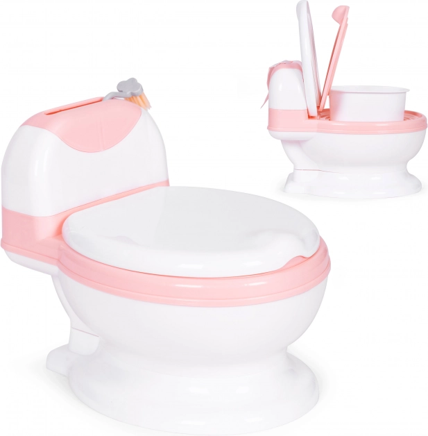 Toiletpot met uitneembare inzet, gesloten kinderbril en borstel ECOTOYS