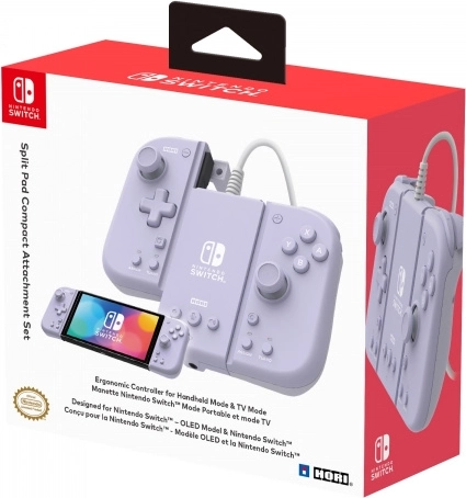 Hori Split Pad Pro Attach Set – lavendelkleurige controller voor Nintendo Switch
