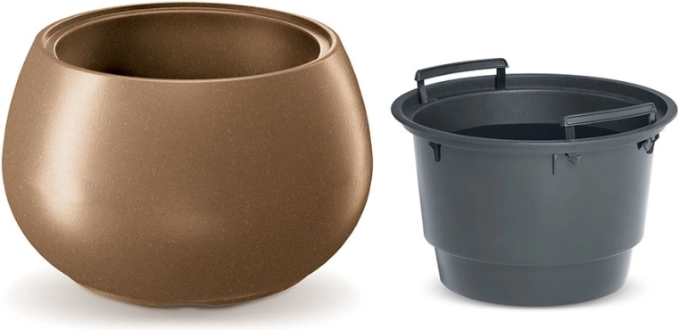Bloempot HEOS ECO WOOD met inzet 43,6 cm naturo