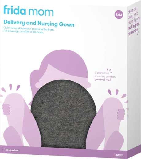 Voedings- en geboortenachtjapon Frida Mom van viscose met zakken