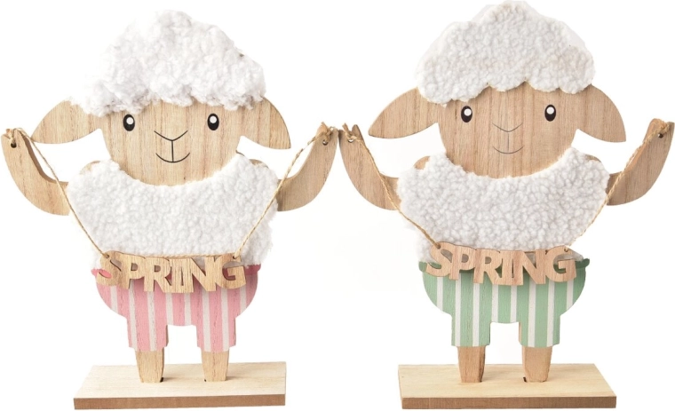 Schaapje – houten/pluche knuffel (2 varianten)