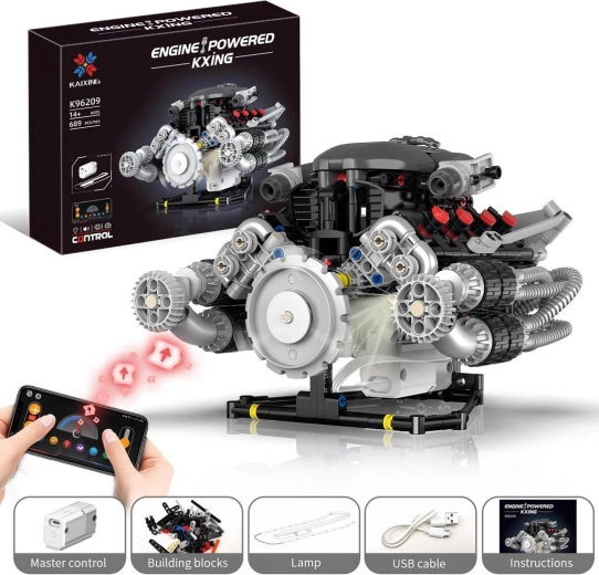 Motorbouwset met USB en LED-verlichting (689 onderdelen)