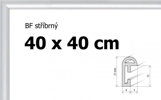 Kunststof lijst 40 × 40 cm – zilverkleurig