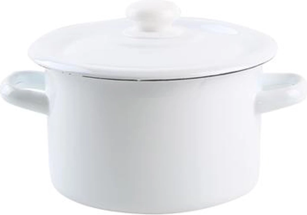 Geglazuurde pan met deksel 2 l – wit