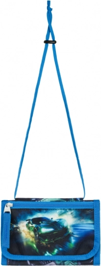 Kinderportemonnee voor om de nek met raceauto