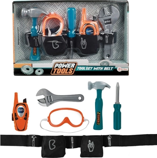 ToiToys kinderspeelgoed gereedschapset met riem (6 onderdelen)