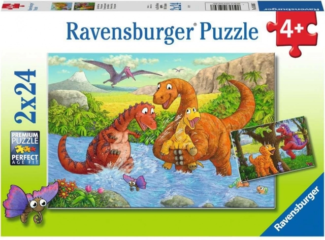 Puzzle RAVENSBURGER speelse dinosaurussen 2×24 stukjes