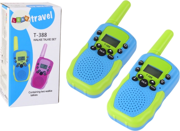 Kortegolf walkietalkie groenblauw met bereik van 3 km voor kinderen