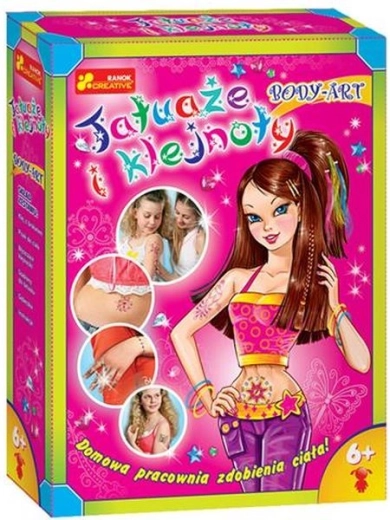 Creatieve body art-set voor glittertatoeages en strassteentjes