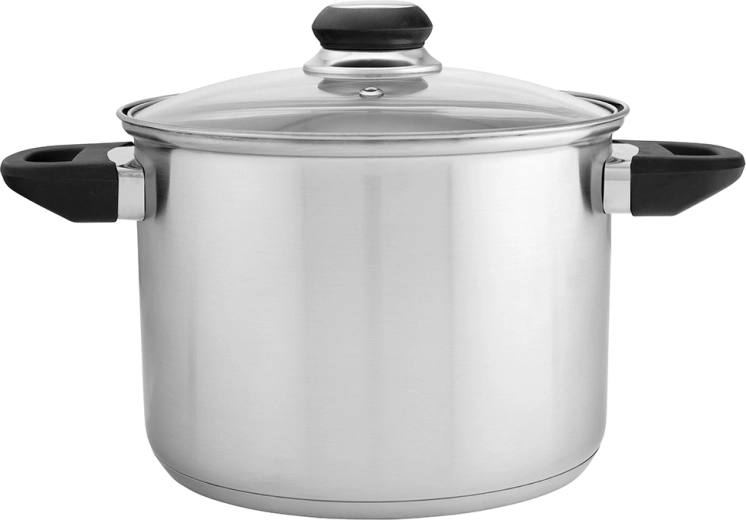 Emilio hoge roestvrijstalen kookpan 4,3 l met glazen deksel (20 cm)