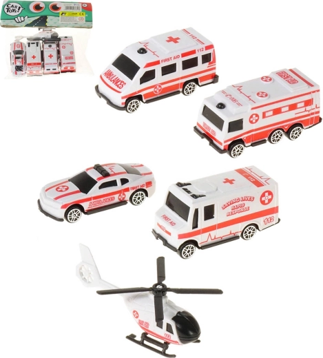 Adar reddingsvoertuigen EHBO-set 5 stuks (4 auto's + helikopter)