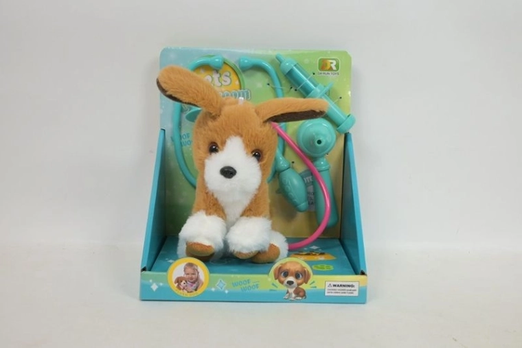 Pluchen hondje “chory piesek” in set