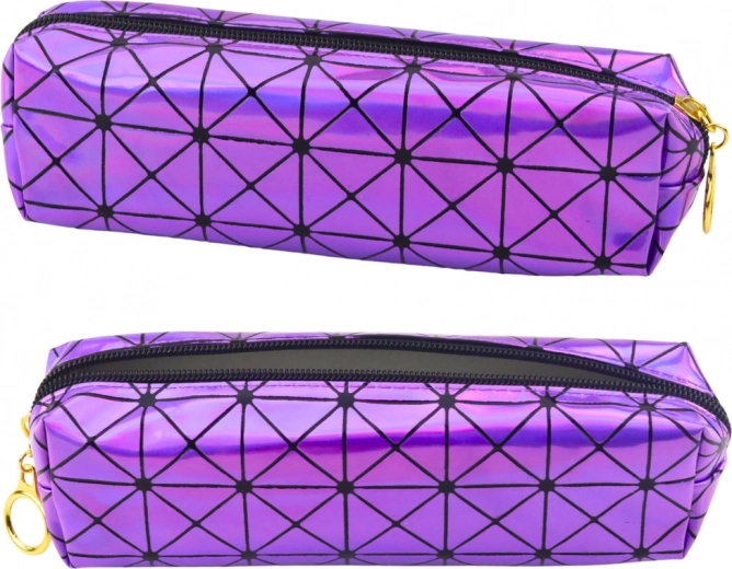 Holografische paarse etui met één compartiment