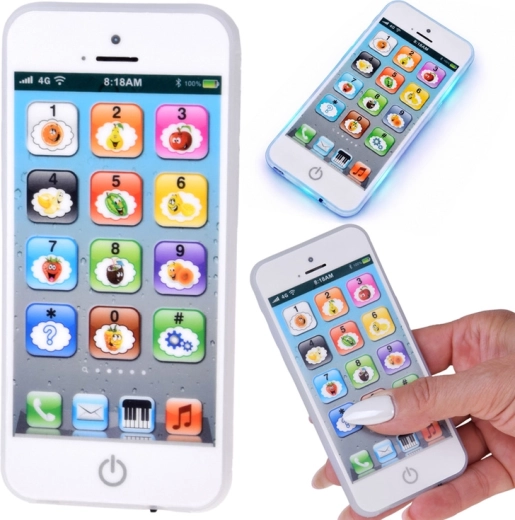 Interactieve kindertelefoon in smartphone-stijl met 8 modi, licht, geluid en USB-opladen