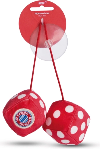 Nici Green pluchen autodobbelstenen FC Bayern München 4 cm