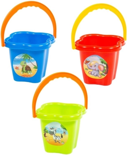 Plastic kinderemmertje bloemvormig met dierenafbeelding - 1 stuk