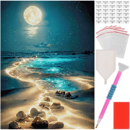 Diamant schilderen Strand – 40 × 30 cm MAALEO